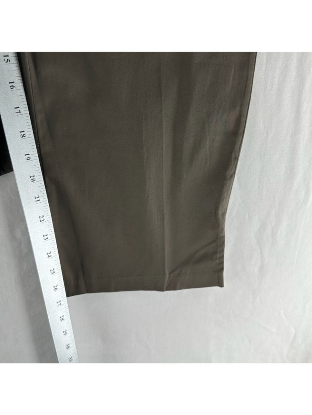 Avenue Stretch Chino Pants Womens 16 Petite Straight Leg Snap High Waisted Brown - Picture 4 of 12